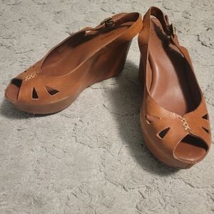 Kork Ease Brown Felicia Wedge Sandals